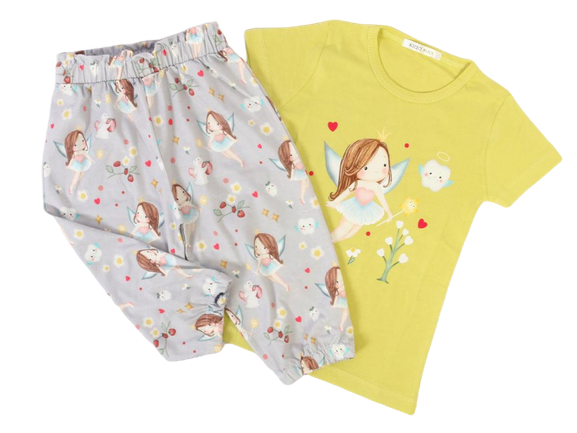 تیشرت و شلوار برمودا مدل راحتی طرح فرشته کیدومکس kido max