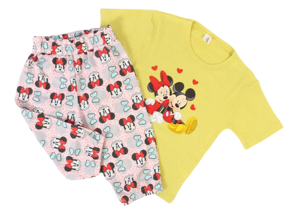 تیشرت و شلوار برمودا مدل راحتی طرح میکی و مینی موس کیدومکس kido max