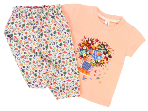 تیشرت و شلوار برمودا مدل راحتی طرحدار کیدومکس kido max