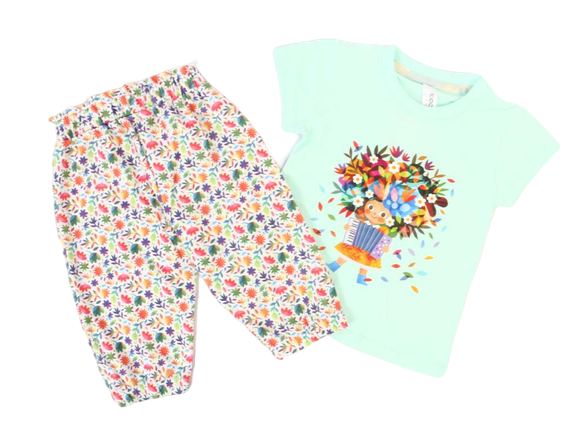 تیشرت و شلوار برمودا مدل راحتی طرحدار کیدومکس kido max