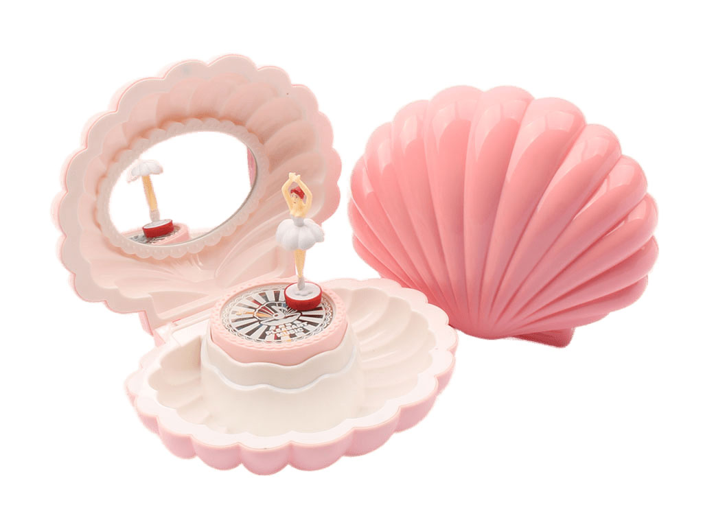 جعبه جواهرات موزیکال دخترانه طرح صدف دریایی