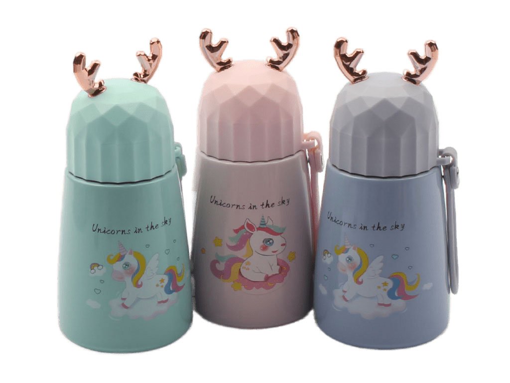 فلاسک استیل در شاخ طلایی اسب تک شاخ 300 میلی لیتر