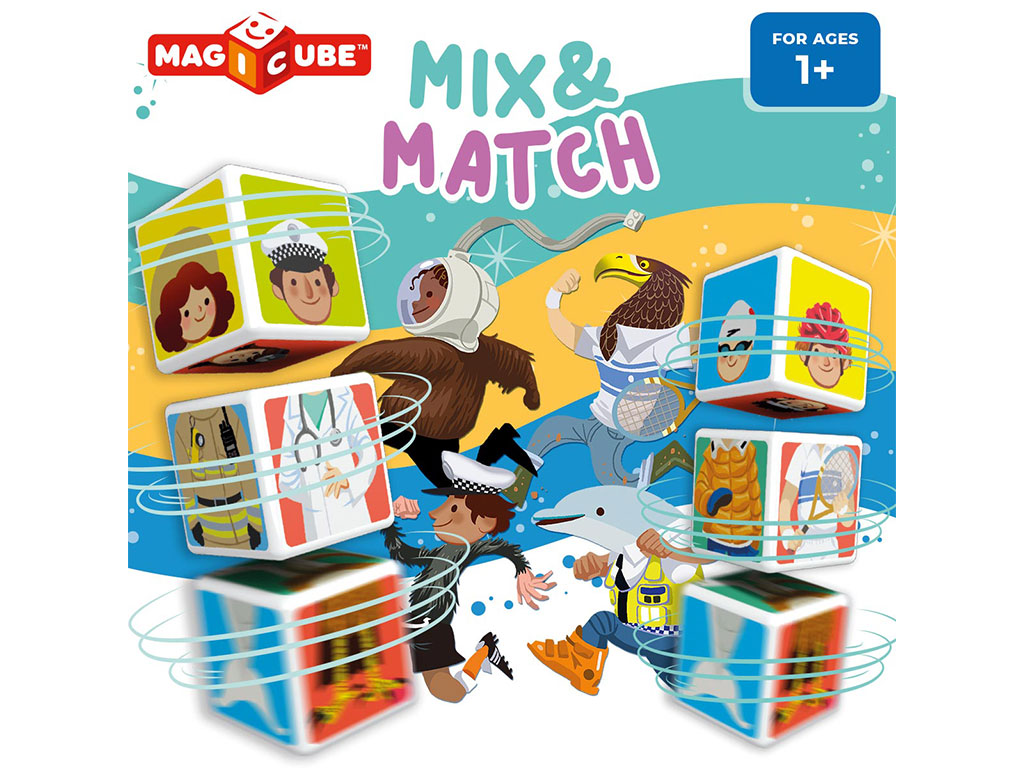 پازل مکعبی 6 وجهی مگنتی مدل مکعب های جادویی 1*3 (3 تکه) پلی مگنت play magnet