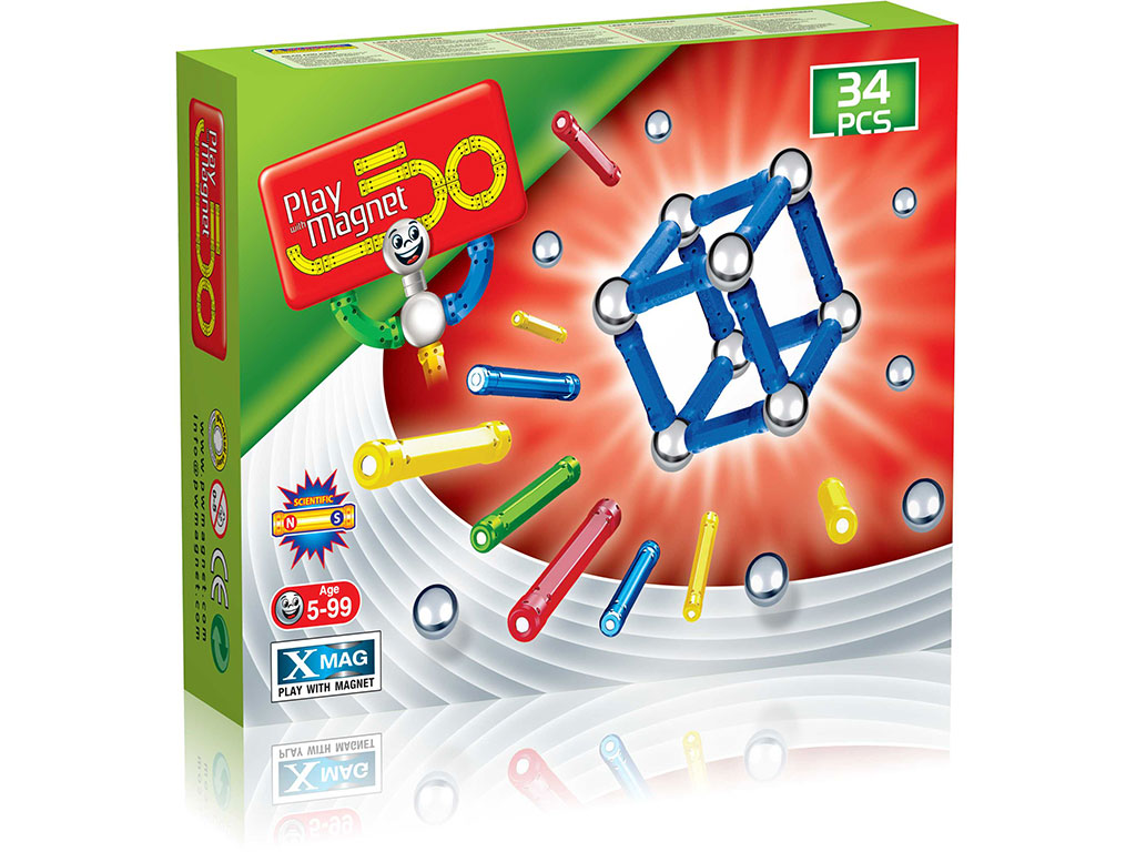 لگو مگ مغناطیسی 34 قطعه پلی مگنت play magnet