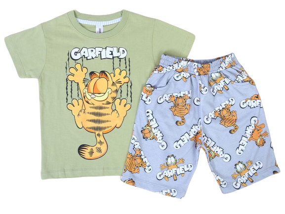 تیشرت و شلوارک راحتی پسرانه طرح گارفیلد کیدومکس kido max