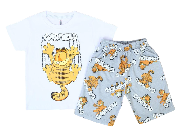 تیشرت و شلوارک راحتی پسرانه طرح گارفیلد کیدومکس kido max
