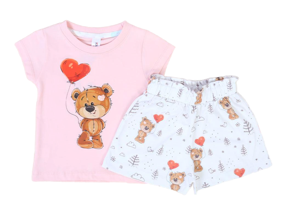 تیشرت و شلوارک راحتی دخترانه طرح خرس کیدومکس kido max