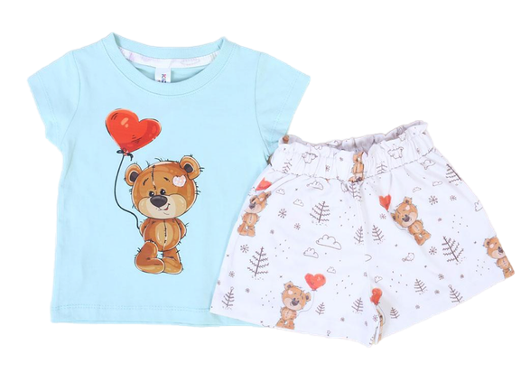 تیشرت و شلوارک راحتی دخترانه طرح خرس کیدومکس kido max