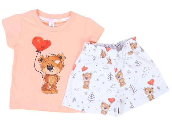 تیشرت و شلوارک راحتی دخترانه طرح خرس کیدومکس kido max