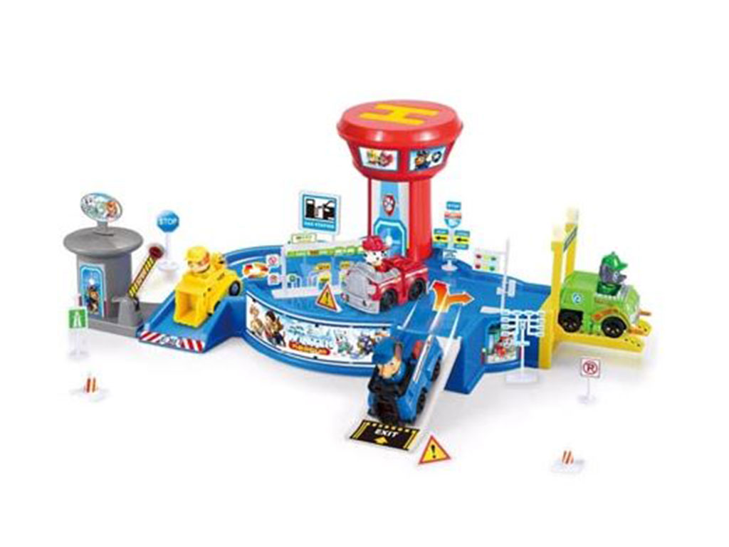 کیت ماشین بازی و پارکینگ سگ های نگهبان همراه با برج مراقبت اسباب بازی