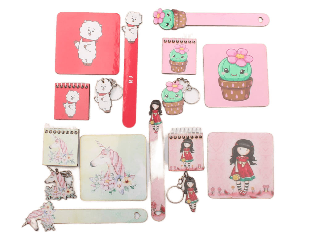 ست دفترچه، بوک مارک، زیر لیوانی و جاسوئیچی(تنوع طرح)