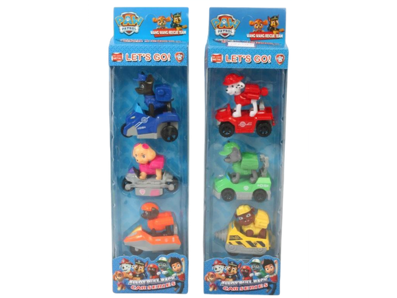 ست فیگور و ماشین فلزی عقب کش سگ های نگهبان 3 عددی  Paw Patrol