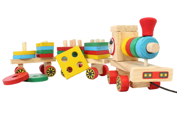 قطار چوبی مونته سوری طرح اشکال هندسی