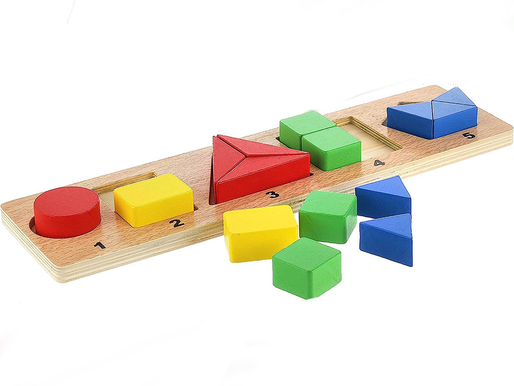 مونته سوری مستطیلی چوبی تشخیص اشکال هندسی