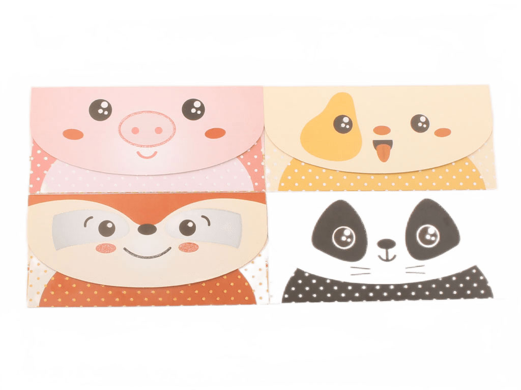 پاکت پول اکلیلی طرح حیوانات (4 عددی)