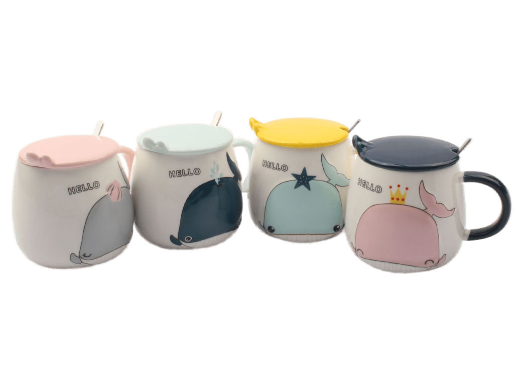 ماگ سرامیکی دسته دار بچگانه طرح نهنگ