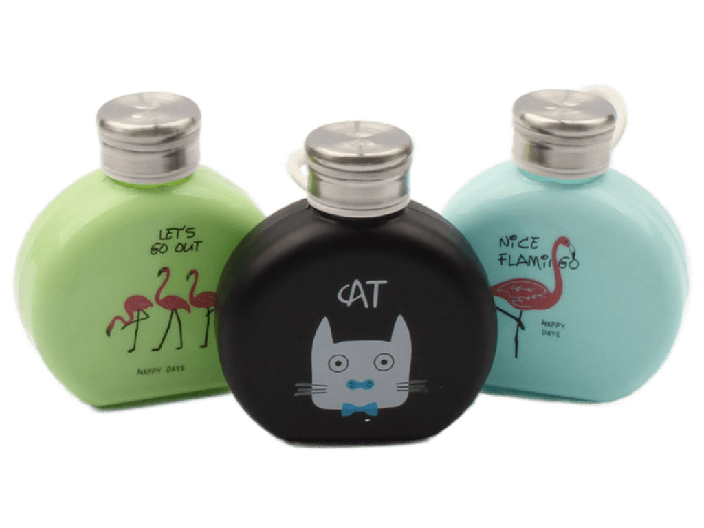 قمقمه شیشه ای (بدون نی/طرح حیوانات)