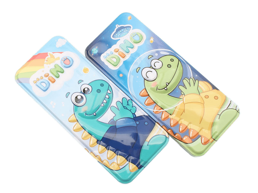 جامدادی فلزی دو طبقه طرح برجسته دایناسور