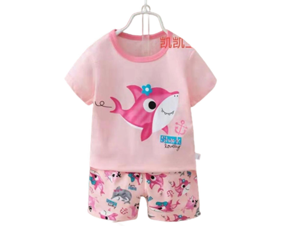 تیشرت و شلوارک راحتی دخترانه طرح نهنگ