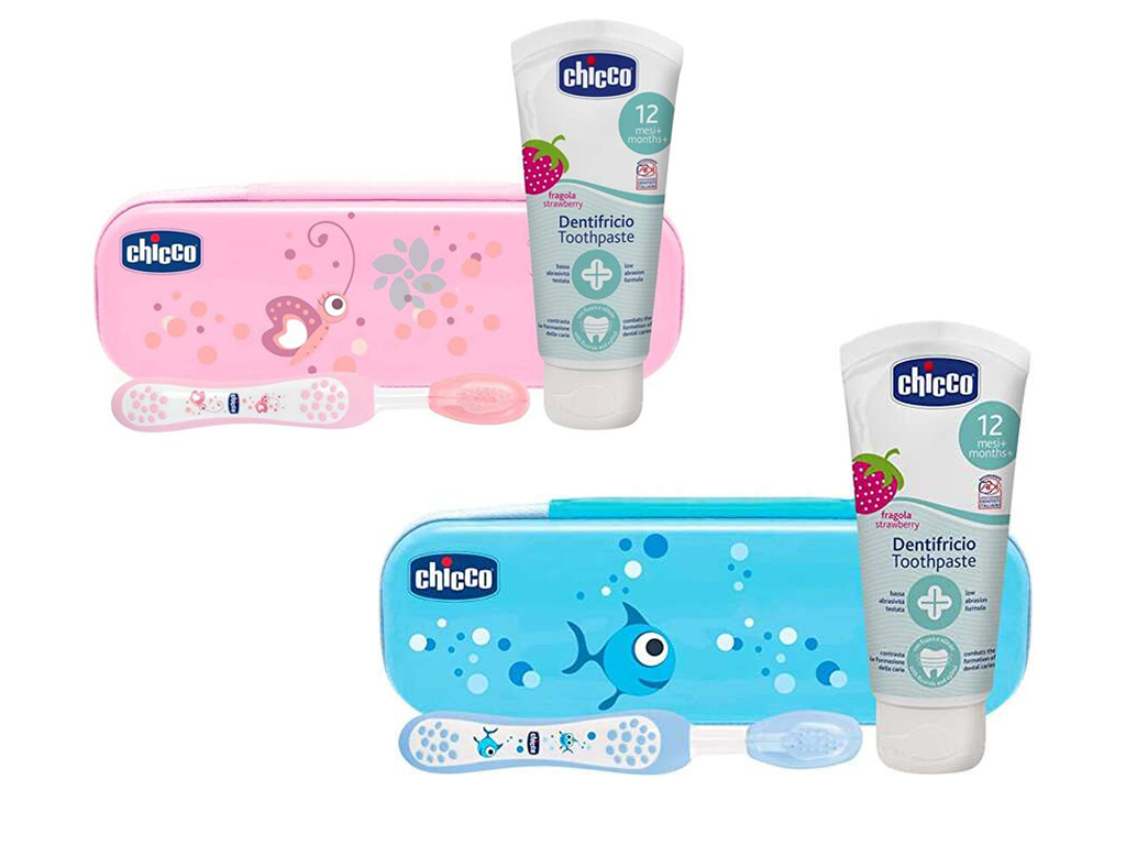 ست مسواک و خمیردندان نوزادی همراه با کیف چیکو chicco