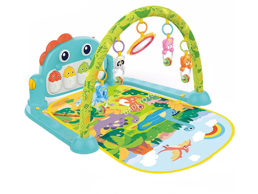 تشک بازی نوزادی موزیکال دارای پیانو piano fitness rack طرح دایناسور هانگر huanger