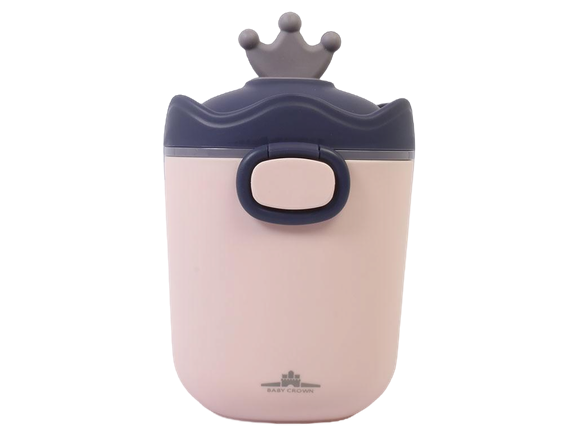 ظرف ذخیره شیر خشک پیمانه دار نوزادی و انبار غذای کودک حجم 430 گرم طرح تاج