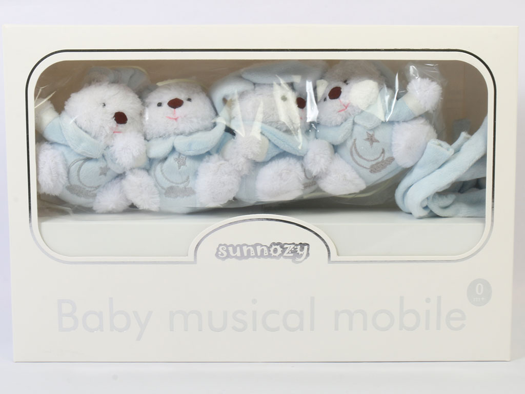 آویز تخت موزیکال نوزادی آبی