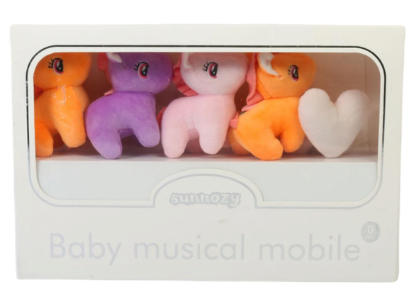 آویز تخت موزیکال نوزادی با عروسک های طرح پونی سانوزی sunozzy