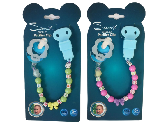 بند پستانک مهره ای نوزادی طرح کیتی و پایپون