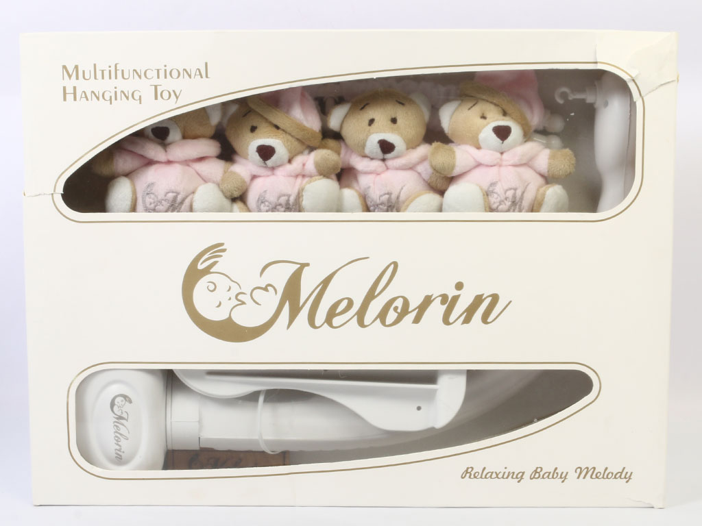 آویز تخت موزیکال نوزادی با عروسک های طرح خرس ملورین melorin