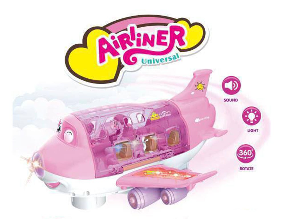 هواپیمای موزیکال، حرکتی و چراغدار مدل بازشو با چرخش 360 درجه اسباب بازی