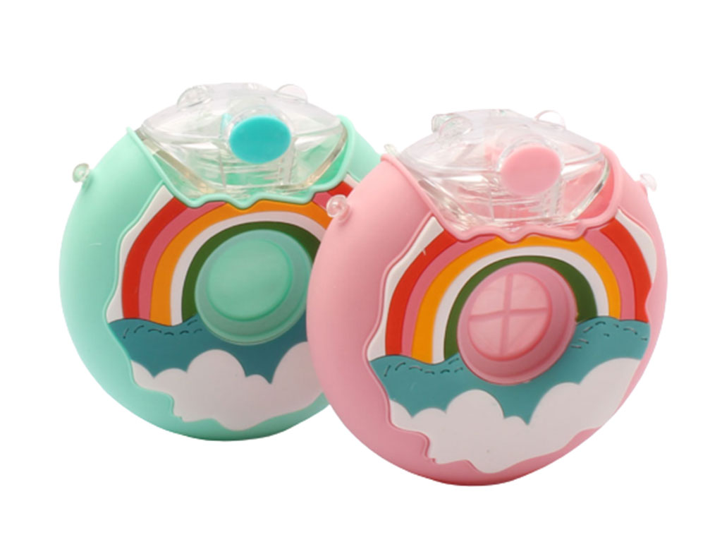 قمقمه نی دار طرح دونات بچگانه 380 ml