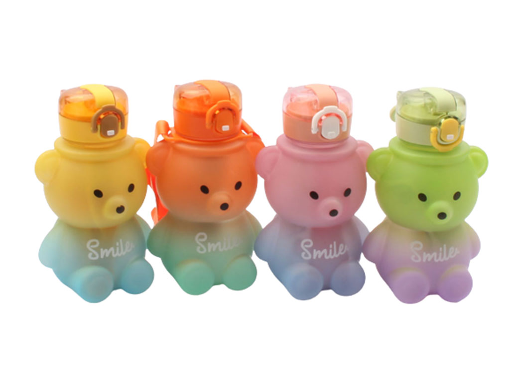 قمقمه نی دار دو رنگ طرح خرس