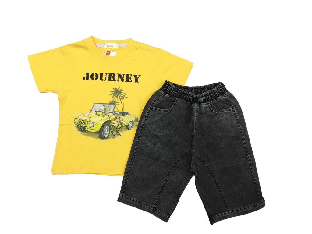 تیشرت و شلوارک جین کمرکش پسرانه کارینا karina