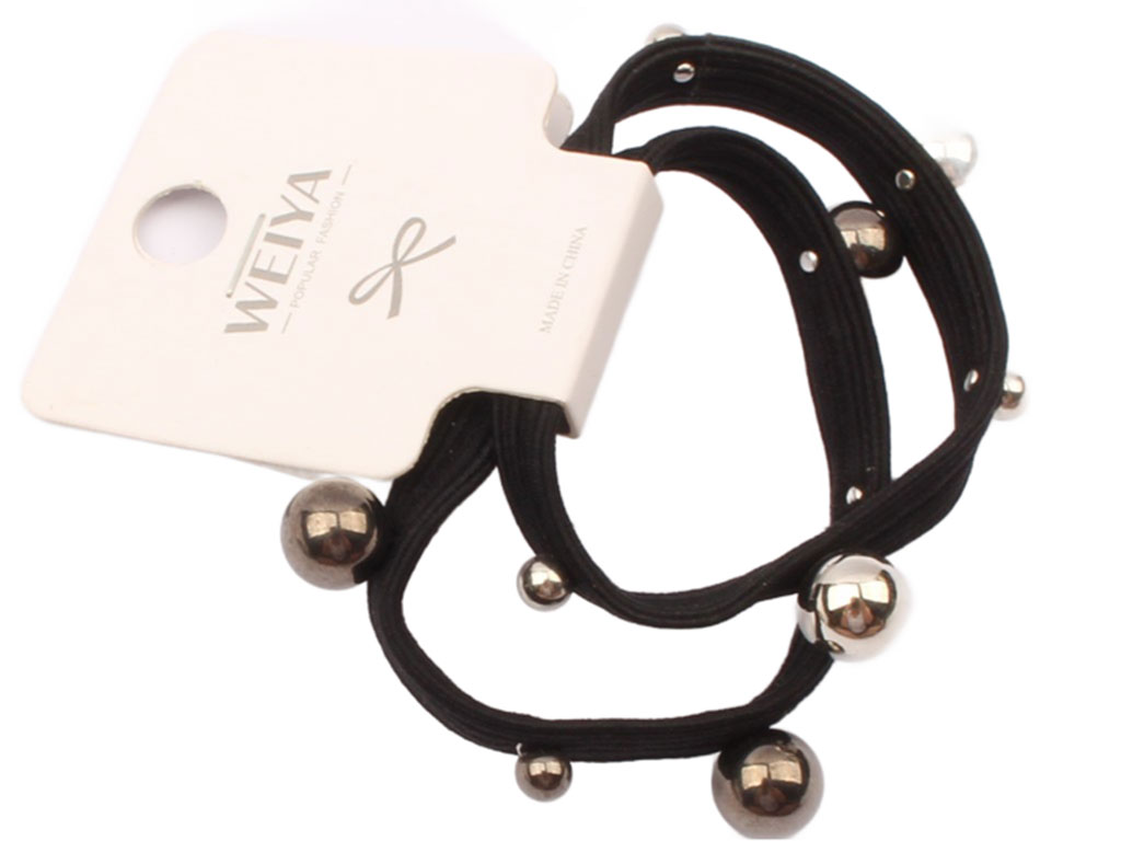 کش سر مرواریدی مشکی رنگ (2 عددی)