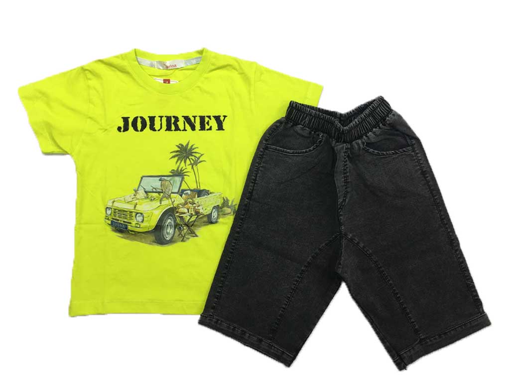 تیشرت و شلوارک جین کمرکش پسرانه کارینا karina