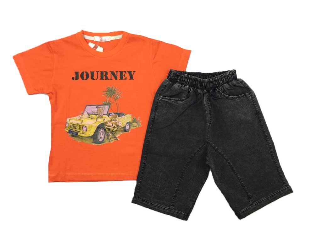 تیشرت و شلوارک جین کمرکش پسرانه کارینا karina