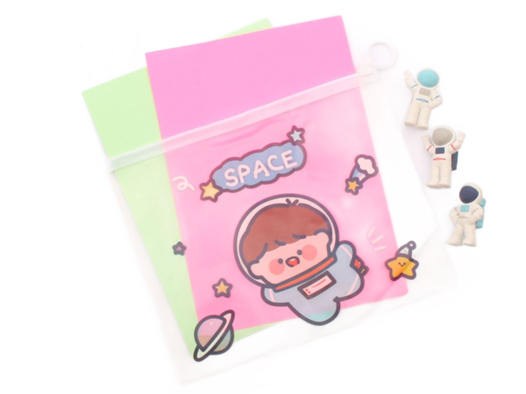 پوشه زیپ دار شفاف فضانورد (سایز A5)