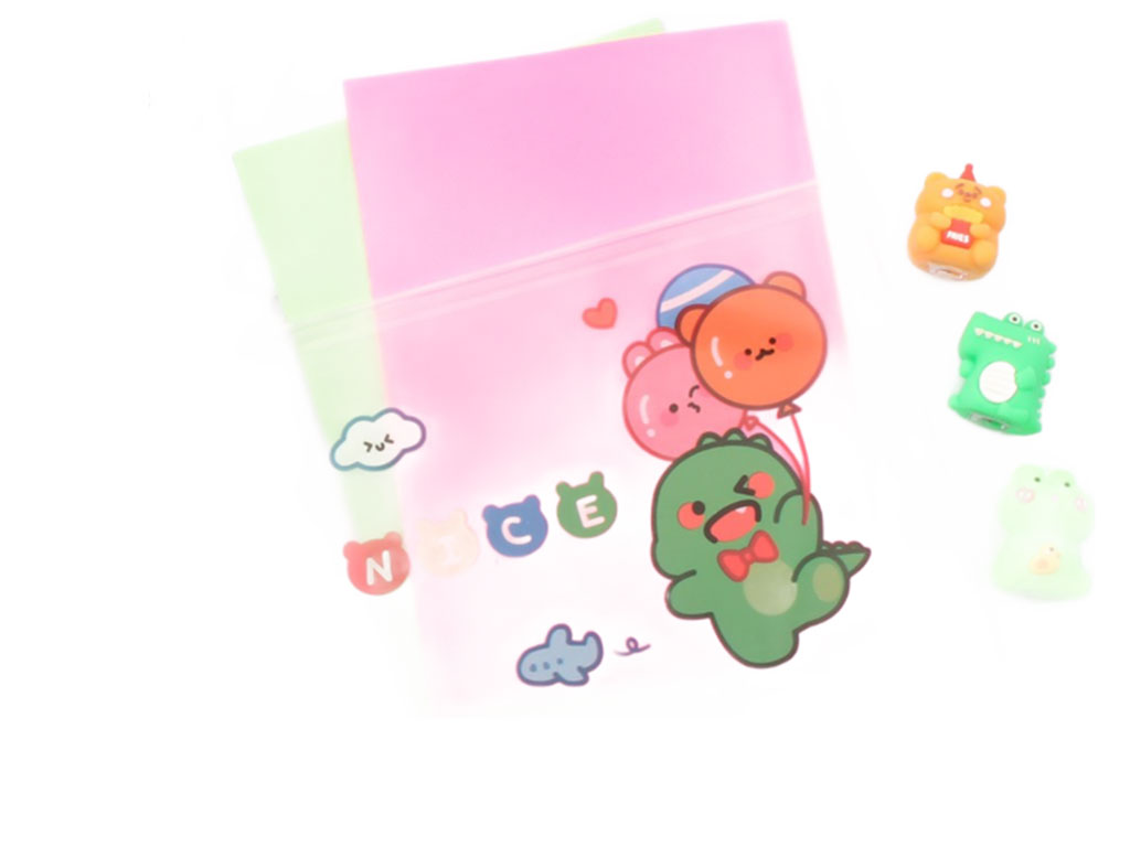 پوشه زیپ دار شفاف دایناسور (سایز A5)