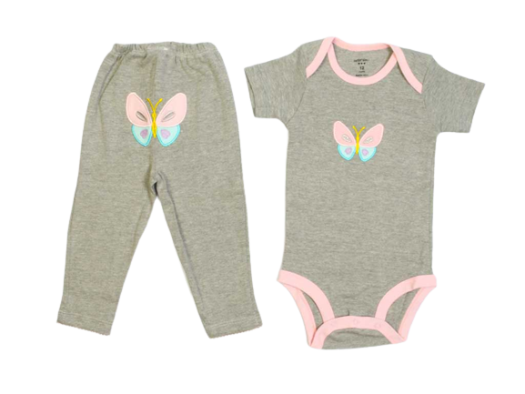 بادی و شلوار نوزادی دخترانه طرح پروانه کارترز carters