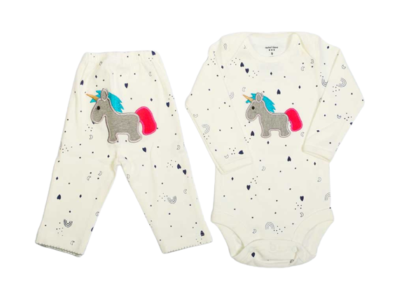بادی و شلوار نوزادی دخترانه طرح اسب تک شاخ کارترز carters