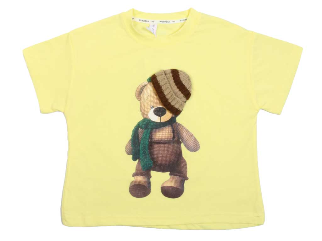 تیشرت دخترانه طرح برجسته برند کر KER