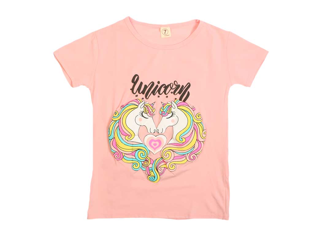 تیشرت دخترانه طرح اسب تک شاخ (یونیکورن)