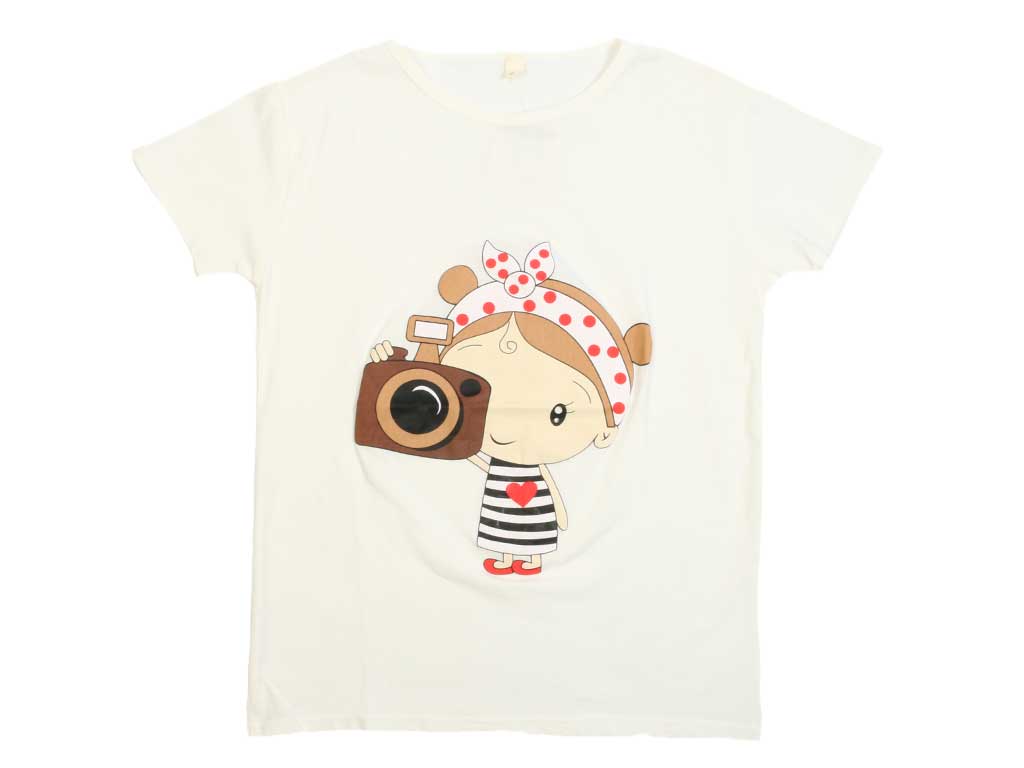 تیشرت دخترانه طرح دختر عکاس فشن fashion