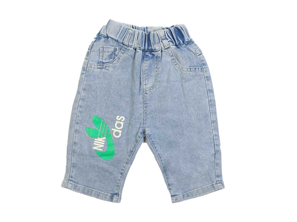 شلوارک جین کمرکش پسرانه طرح ترکیبی نایک و آدیداس