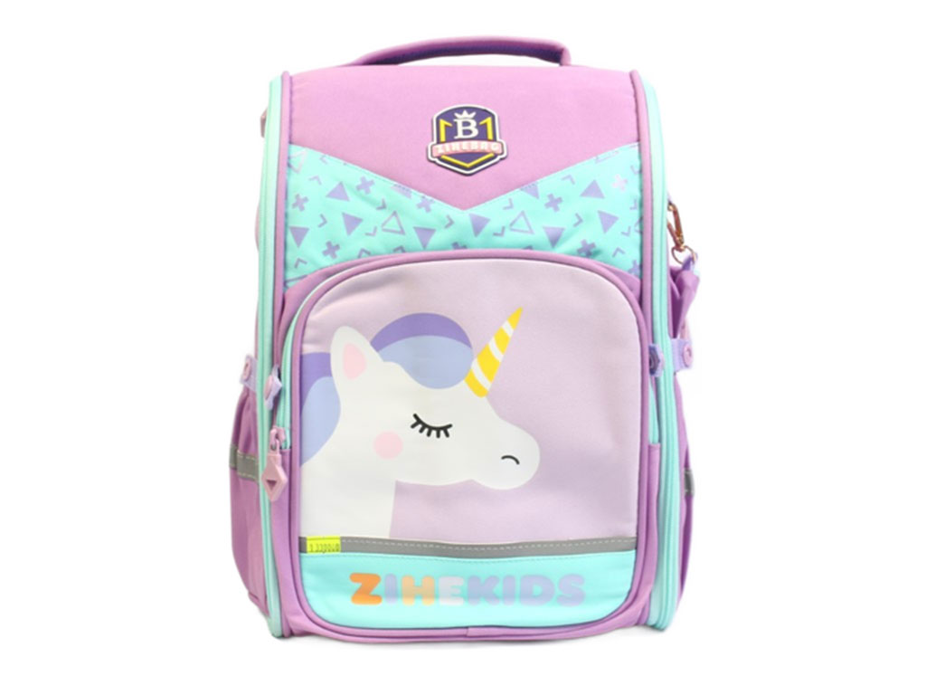 کوله پشتی سفره ای دخترانه طرح اسب تک شاخ مدل بازشو دارای جامدادی