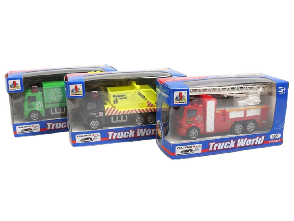 ماشین فلزی عقب کش اسباب بازی طرح ماشین های سنگین دارای جعبه