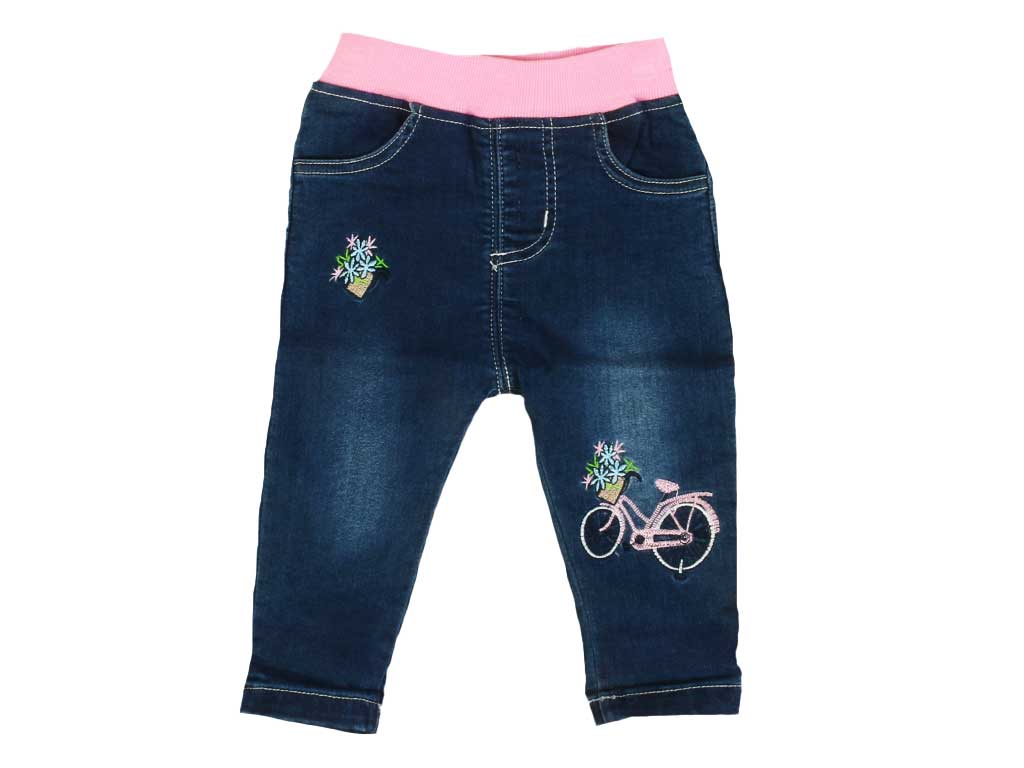 شلوار جین دخترانه لاینردار و کمرکش بیبی پپ BABY PEP