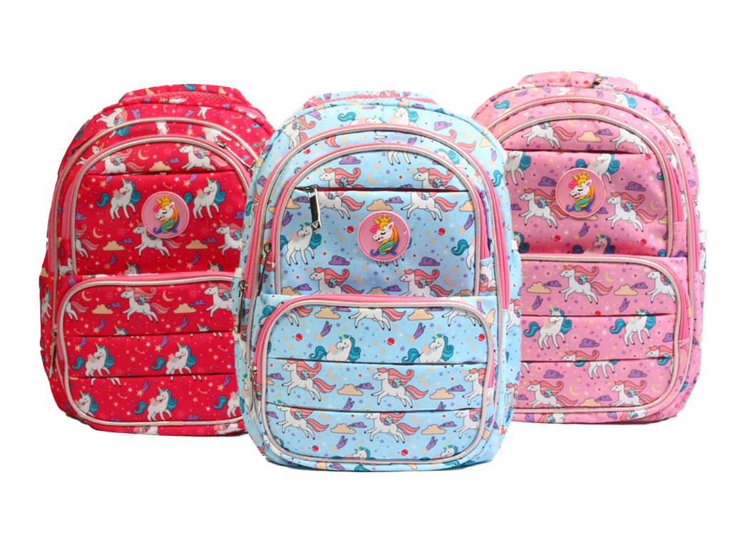 کوله پشتی دخترانه تمام طرح اسب تک شاخ (یونیکورن)