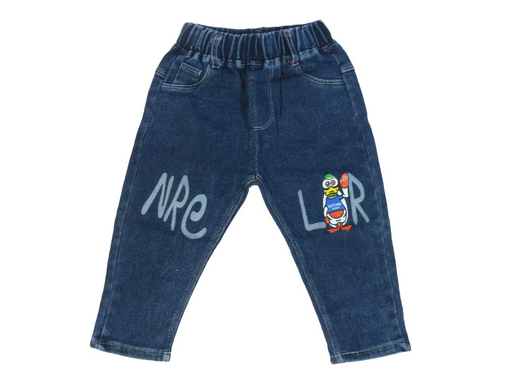 شلوار جین بچه گانه کمرکش طرحدار